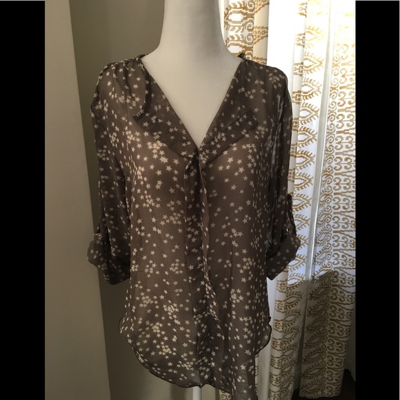 Francesca's Starry Print Blouse - Picture 1 of 7